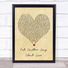 Hollywood Ending Not Another Song About Love Vintage Heart Song Lyric Print