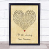 New Kids On The Block I'll Be Loving You Forever Vintage Heart Song Lyric Print