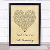 Katherine Jenkins Tell Me I'm Not Dreaming Vintage Heart Song Lyric Print