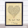 Ray Middleton The Girl That I Marry Vintage Heart Song Lyric Print