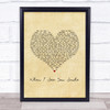 Singing Sweet When I See You Smile Vintage Heart Song Lyric Print