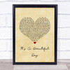 Michael Buble It's A Beautiful Day Vintage Heart Song Lyric Print