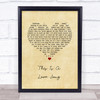 Bill Anderson This Is A Love Song Vintage Heart Song Lyric Print