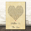 Pink Glitter In The Air Vintage Heart Song Lyric Print