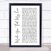 Adele Make You Feel My Love White Script Song Lyric Quote Print