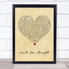 Jamie Lawson Can't See Straight Vintage Heart Song Lyric Print