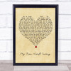 Lit My Own Worst Enemy Vintage Heart Song Lyric Print