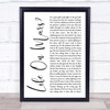 David Bowie Life On Mars White Script Song Lyric Quote Print