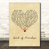 Snowy White Bird of Paradise Vintage Heart Song Lyric Print