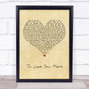 Celine Dion To Love You More Vintage Heart Song Lyric Print