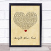 Christy Moore Bright Blue Rose Vintage Heart Song Lyric Print