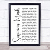 Elvis Presley Suspicious Minds White Script Song Lyric Quote Print