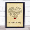 Katy Perry Unconditionally Vintage Heart Song Lyric Print