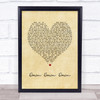 Charlie Simpson Down Down Down Vintage Heart Song Lyric Print