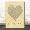 Eminem Beautiful Pain Vintage Heart Song Lyric Print