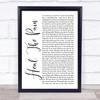 George Michael Heal The Pain White Script Song Lyric Quote Print