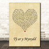 Maharishi T? ar y Mynydd Vintage Heart Song Lyric Print