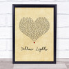 Harry Hudson Yellow Lights Vintage Heart Song Lyric Print