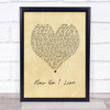 LeAnn Rimes How Do I Live Vintage Heart Song Lyric Print