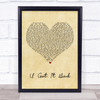 Usher U Got It Bad Vintage Heart Song Lyric Print