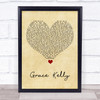 MIKA Grace Kelly Vintage Heart Song Lyric Print