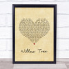 Tom Speight Willow Tree Vintage Heart Song Lyric Print
