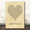 Brandy Best Friend Vintage Heart Song Lyric Print