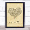 Dave Matthews Band Say Goodbye Vintage Heart Song Lyric Print