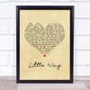 Jimi Hendrix Little Wing Vintage Heart Song Lyric Print