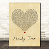 Kyle Falconer Family Tree Vintage Heart Song Lyric Print