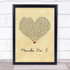 Lou Bega Mambo No. 5 Vintage Heart Song Lyric Print