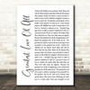 Whitney Houston Greatest Love Of All White Script Song Lyric Quote Print