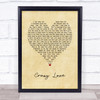 Brian McKnight Crazy Love Vintage Heart Song Lyric Print