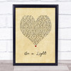 Keith Urban, Be a Light Vintage Heart Song Lyric Print