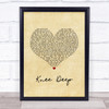 Zac Brown Band Knee Deep Vintage Heart Song Lyric Print