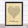 Fall Out Boy Centuries Vintage Heart Song Lyric Print