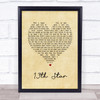 Fish 13th Star Vintage Heart Song Lyric Print