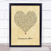 Kelly Rowland ft. David Guetta Commander Vintage Heart Song Lyric Print