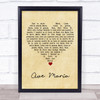 Marian Anderson Ave Maria Vintage Heart Song Lyric Print