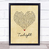 David Gray Twilight Vintage Heart Song Lyric Print