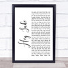 The Beatles Hey Jude White Script Song Lyric Quote Print