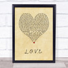 Jessie J L.O.V.E. Vintage Heart Song Lyric Print