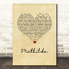 Little Comets Mathilda Vintage Heart Song Lyric Print