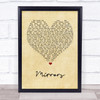 Niall Horan Mirrors Vintage Heart Song Lyric Print