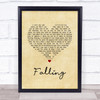 The Lumineers Falling Vintage Heart Song Lyric Print