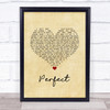 Fairground Attraction Perfect Vintage Heart Song Lyric Print