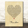 Imagine Dragons Thunder Vintage Heart Song Lyric Print
