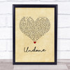 Casey James Undone Vintage Heart Song Lyric Print