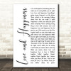 Al Green Love And Happiness White Script Song Lyric Quote Print