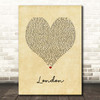 Jacquees London Vintage Heart Song Lyric Print